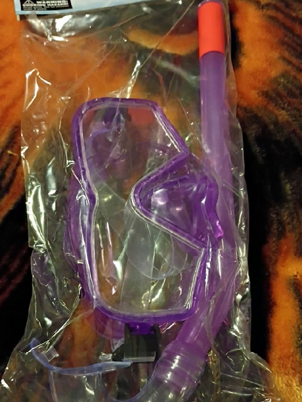 Purple Snorkel Mask and Breathing Tube